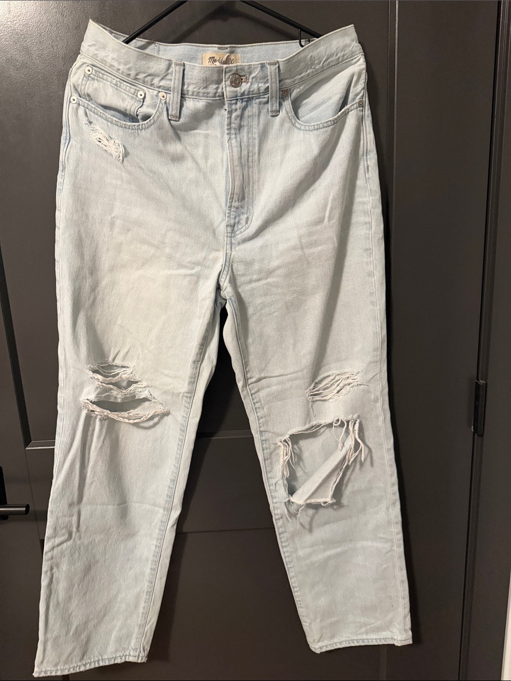 Madewell Light Wash Distressed Boyfriend Jeans